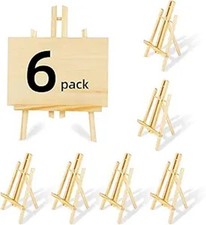 6 Pack - 16 inch Adjustable Tabletop Wooden Easels Painting Canvases