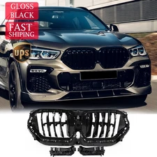 Glossy Black Front Radiator Grille Active Air Shutter For BMW X6 G06 2019-2022