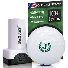 Ball Tatt - J Initial Golf Ball Stamp, Self-Inking Monogram Ball Stamper - Green