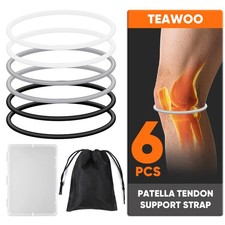 6PCS Silicone Patellar Tendon Support Strap Knee Pain Relief Band for Sports