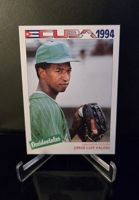 JORGE LUIS VALDES   SP 1994 Cuban League Accidentales Cuba Deportes #22 Scarce