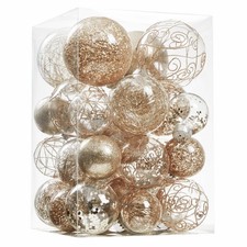 Christmas Ball Ornaments Shatterproof Clear Large Plastic Hanging Ball Decora...