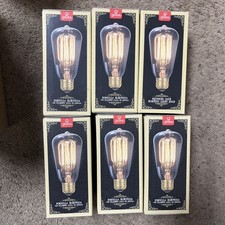 Globe Vintage Squirrel Cage Edison Electric Light Bulbs 40W 6PK 