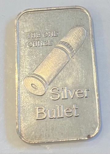 Vintage Silver Bullet 1 oz Silver Art Bar