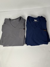 MONARCH Scrub Sets Jogger Uniform V-Neck Women s X-SMALL XS Lot Of 2 Navy Gray