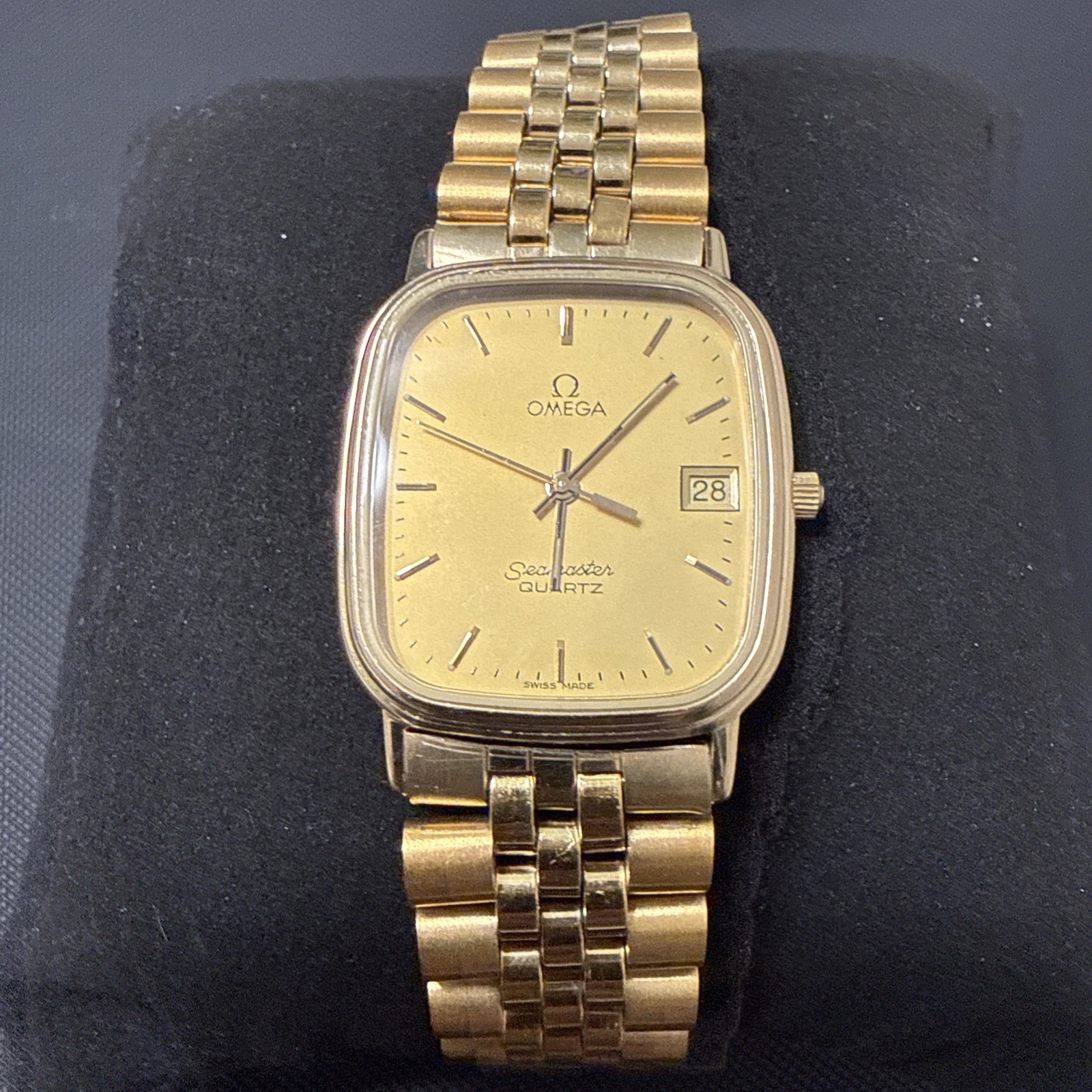 Omega Seamaster stainless steel gold tone 29mm men's watch 7"