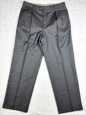 Zanella Pantalone Uomo 36 (34x31) Grigio Pieghettato Polsini Pantaloni Made In Italy