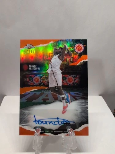 2025 Topps Chrome McDonald's All 🇺🇸 Tounde Yessoufou #WT-TY Auto Orange 07/15!