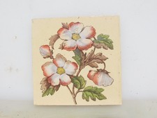 Victorian Ceramic Tile Floral Flowers Old Antique Art Nouveau Vintage