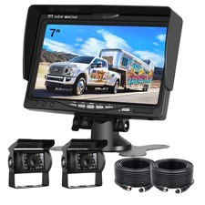 7" Monitor 2x Backup Camera System Night Vision Suitable 10mx2 for Trucks/RV/VAN