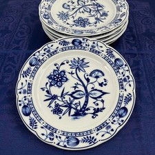 Exquisites 6-tlg. Kuchenteller im klassischen Zwiebelmuster Triptis Porzellan