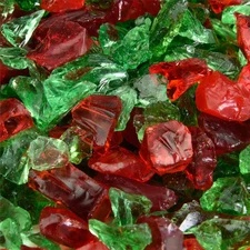 10 Lbs. of Holiday Spirit 3/8 In. to 3/4 In. Crushed Fire Glass Blend