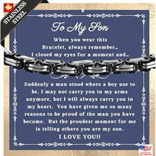 To My Son Bracelet From Mom, Dad, Forever Linked Bracelet, Graduation Gift