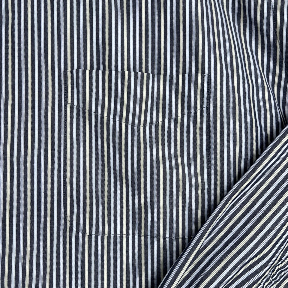 Austin Reed Button Down Shirt Mens 2XL Blue White Striped Long Sleeve Casual - Image 3 of 4