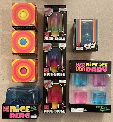 Nee-Doh Lot of 9 Nice-sicle, Dream Drop, Color Change, Nice-berg, Nice Ice Baby