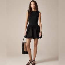 J Crew Bubble Hem Mixy Dress Size Medium in Black in Excellent Condition!