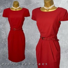 M&S Woman Elegant Dress Size 8 UK Cap Sleeve Belted Short Sleeve Classy Suit