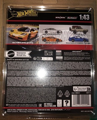 HOT WHEELS PREMIUM 1:43 1995 McLaren F1 GTR METAL REAL RIDERS #14