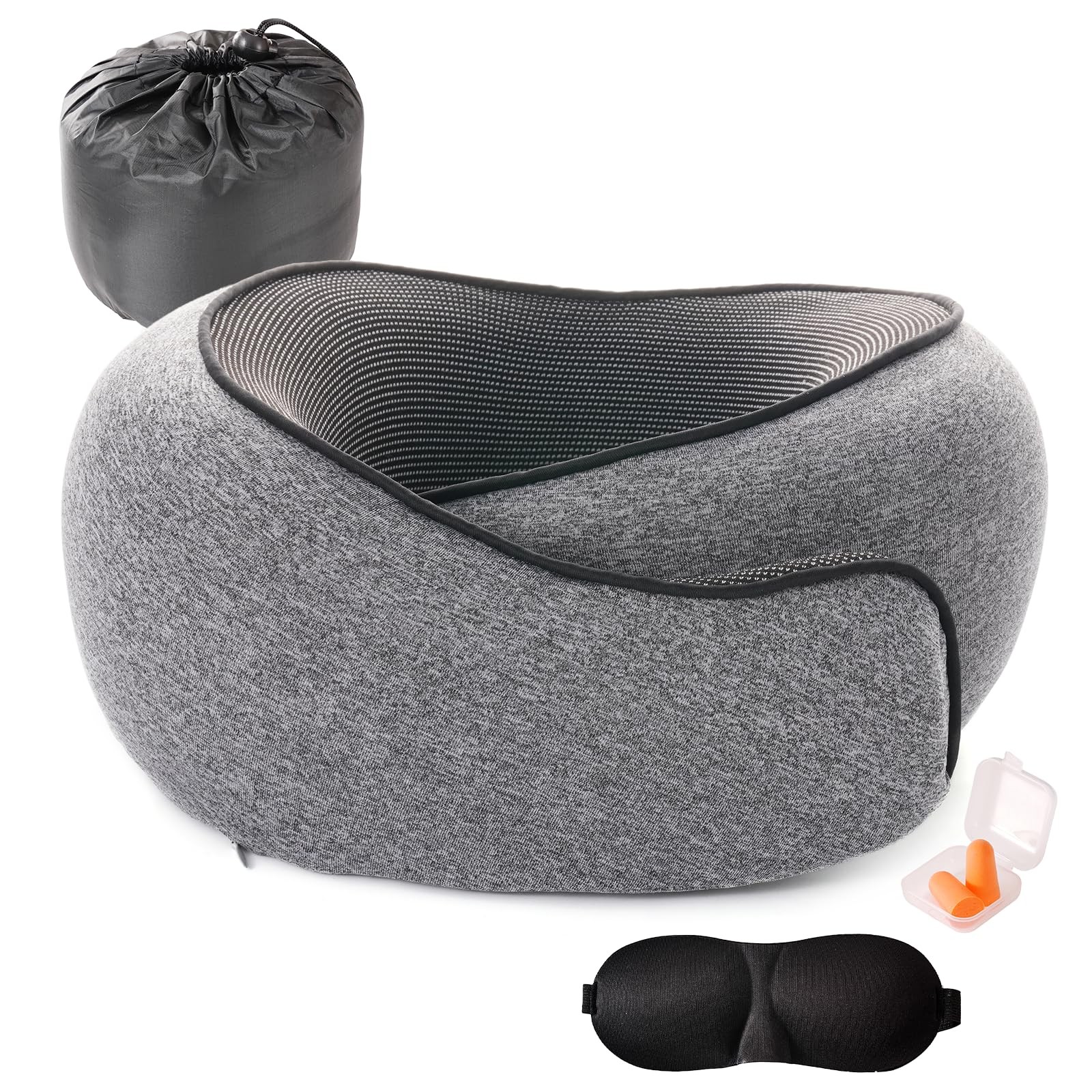Ultra-Comfort Travel Neck Pillow for Airplanes with Breathable Cover-image