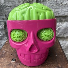 Chupa Chups Raro Calavera y Cerebro Piruleta Exhibición Rosa Neón/Verde Halloween
