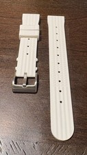 20mm FKM Vulcanized Rubber Waffle Watch Strap Quick Release White