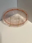 Jeannette Glass Pink Depression  Glass CHERRY BLOSSOM Oval Serving Platter 11”