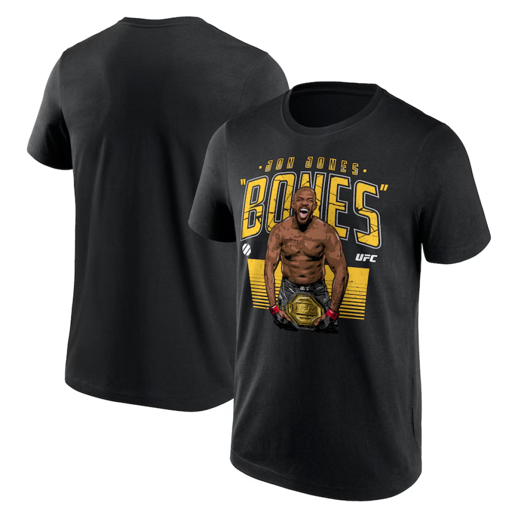 ALTRA UFC Jon Jones T Shirt Uomo Bones Champion Top Nero Nuova