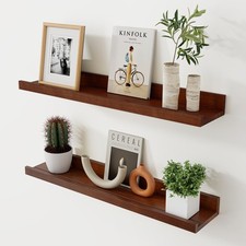 Floating Shelves for Wall, 24 inch Solid Wood Picture Ledge Shelf, Picture Sh...