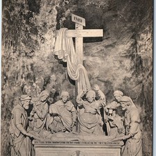 c1900s Reims France Saint-Remi Church Entombment Sculpture Religious Art A344