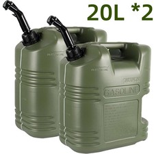 2 Pack 5 Gallon Gas Fuel Can Storage Container Can w/ Visible Stripe Diesel Tank