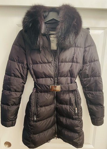 PRADA Black Quilted Puffer Belted Coat 