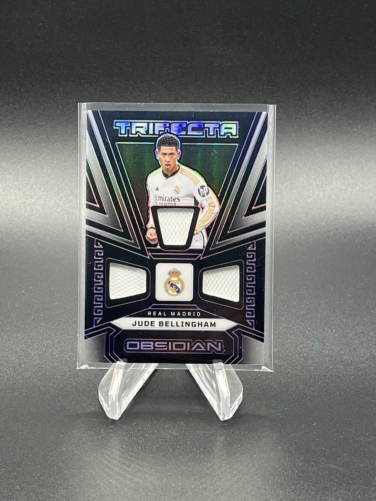 Jude Bellingham 2023-24 Obsidian Soccer Trifecta Patch /50 Real Madrid