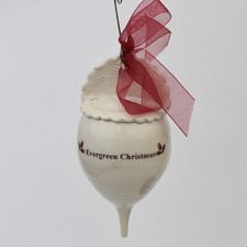 Handmade Porcelain Christmas Ornament "Evergreen Christmas" Pine Pottery