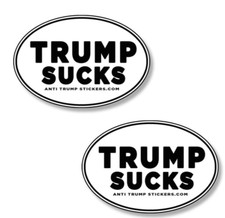 Trump Sucks Ovals Funny Stickers 5x3 Anti Trump Black White Decals 5 PACK