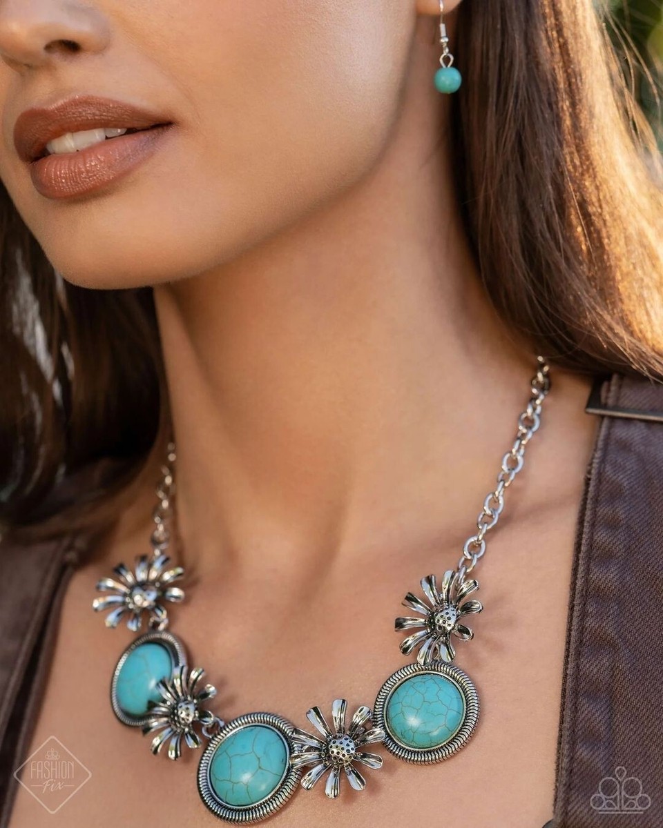 Blue Crackle Stone 💙 Cowboy Casanova Necklace by Paparazzi
