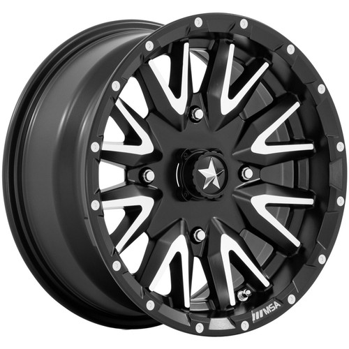 15x7 +10 MSA Offroad M49 Creed 4x137 Matte Black Machined Wheels (Set of 4) - Picture 1 of 3