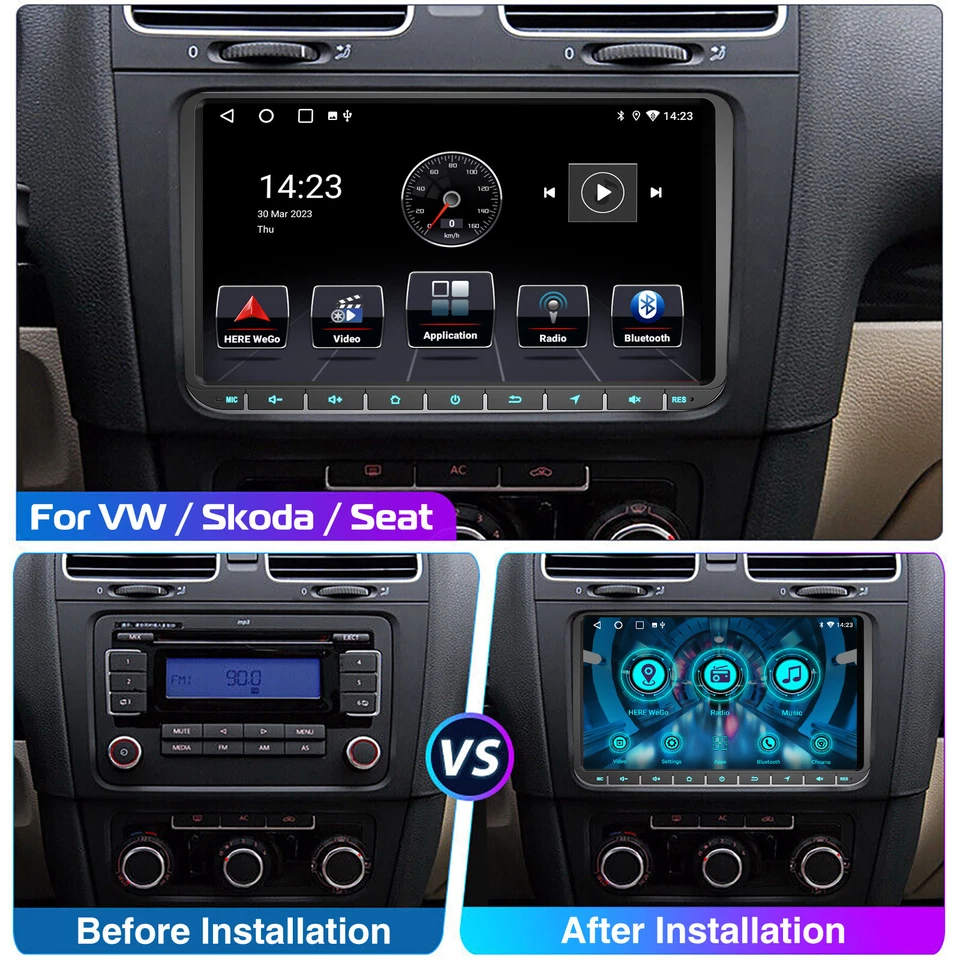 Autoradio DAB+ Car Stereo Android 13 2+32G GPS Navi WIFI Per VW GOLF 5 6 Polo 6R - Immagine 4 di 4
