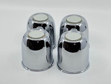 4 Push Through Chrome Center Caps For 3.30 Trailer Rims Center Bore Wemblem