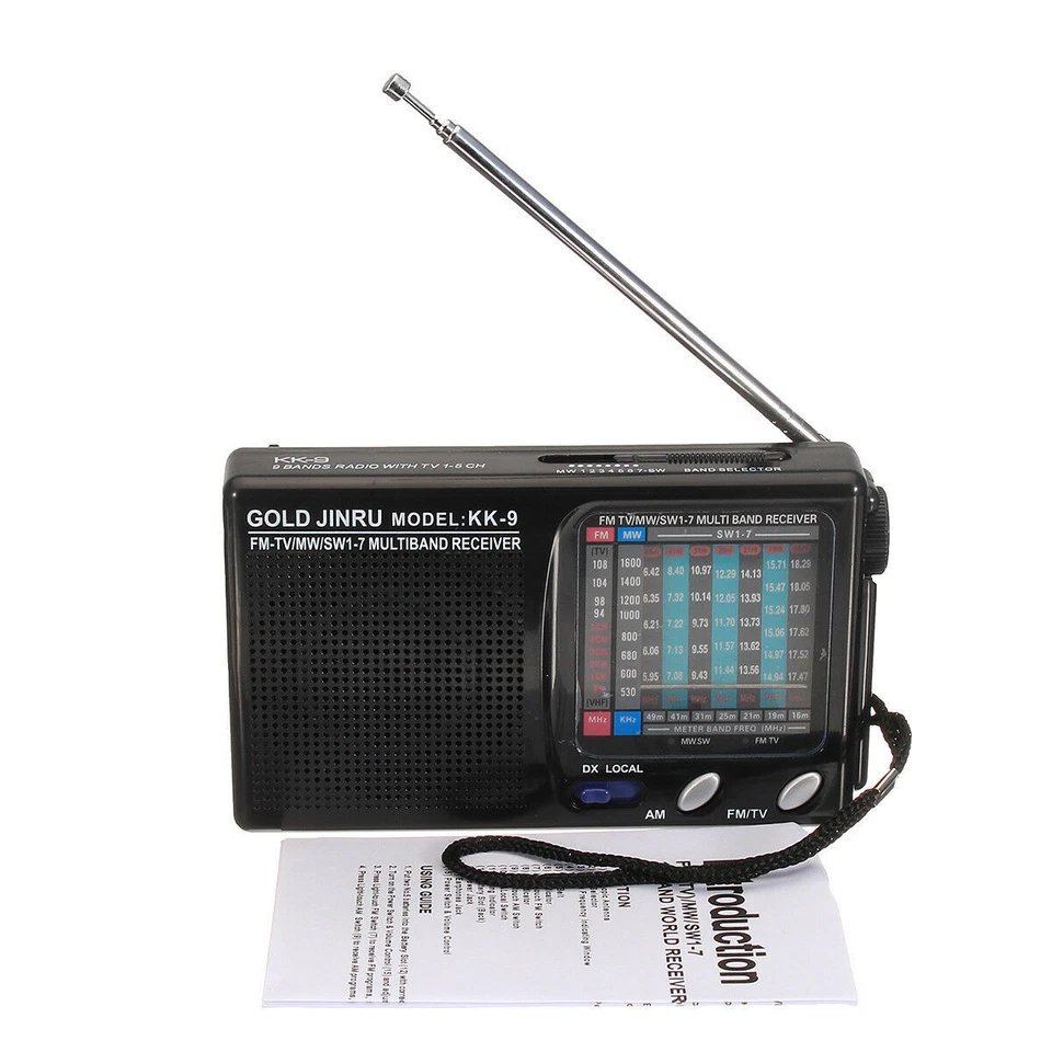 Mini Portable Full Band Stereo AM/FM/MW/SW/LW Radio Receiver Speaker Alarm Clock - Image 3 of 4
