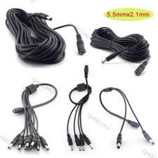 DC 5.5x2.1mm Male to Female Extension Cord CCTV LED strips Power Cable 18H