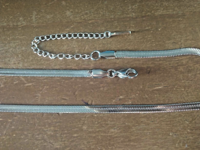 Chaîne Collier Serpentine Acier Inoxydable Argenté 45cm+5cm - Femme, Rétro