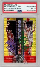 Magic Johnson/Larry Bird 2021-22 Optic All Stars Gold Auto Card /10 #13 PSA/DNA