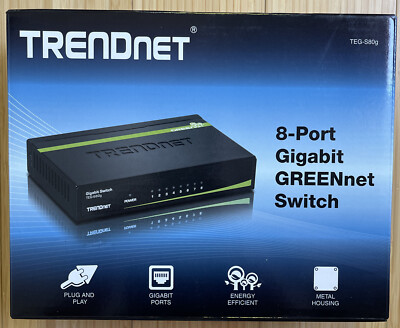 TRENDnet TEG-S80g 8-port Gigabit Ethernet GREENnet Switch - Open box - NEW