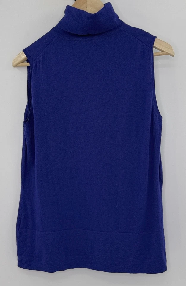 Lafayette 148 New York Sin Mangas Azul 100% Lana Super 120’s Cuello Alto Talla L Foto 2 de 4