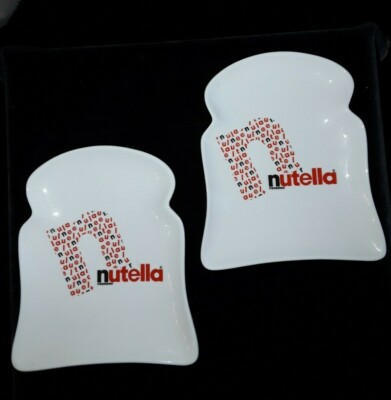 X2 Ferrero Nutella Toast Brot Form Neuheit Teller Markenwerbung Geschenk