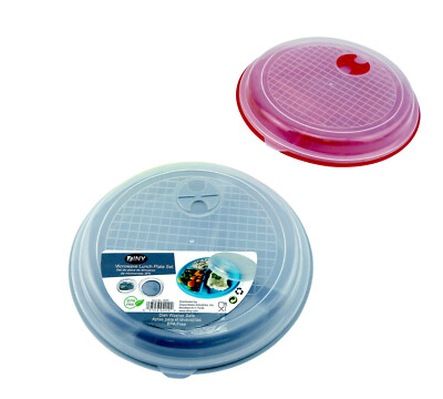 2 Pack Vented Microwave Lunch Plates w Lids 3 Section manage Portions BPA Free 