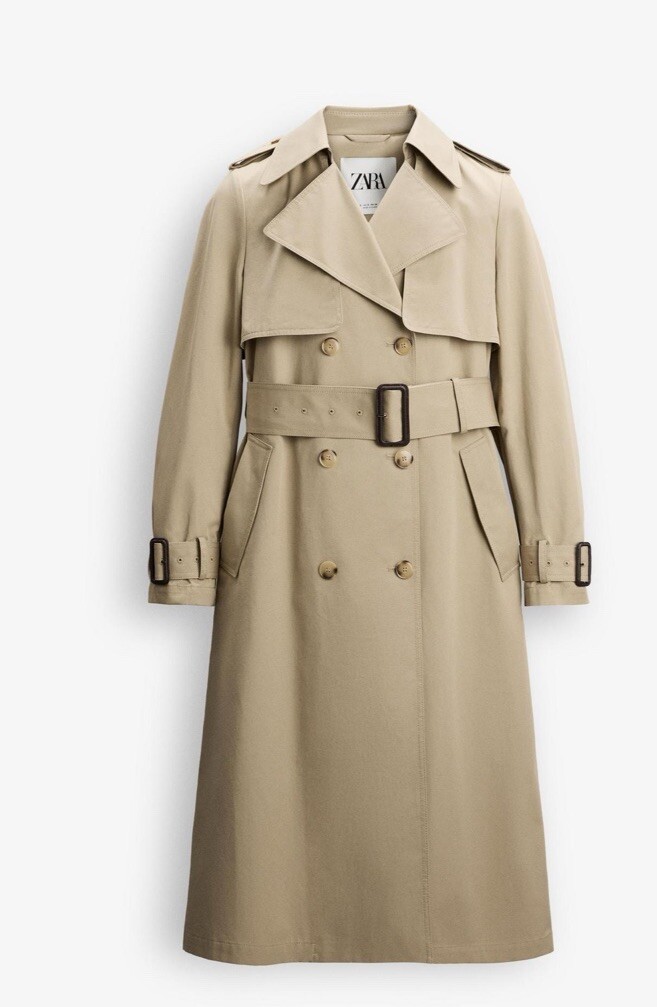 Zara ZW COLLECTION WATER-REPELLENT OVERSIZE TRENCH COAT UK