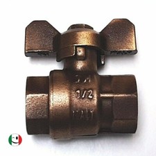 RUBINETTO PASSANTE A FARFALLA A SFERA DA ½" BRONZATO - BRONZO