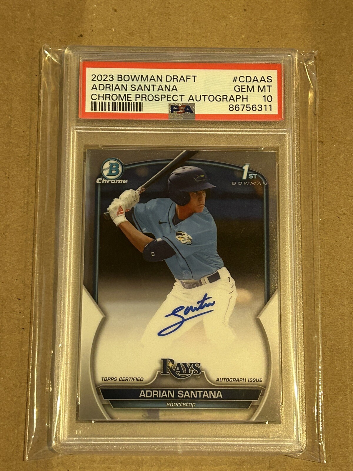 ADRIAN SANTANA 2023 BOWMAN CHROME DRAFT 1ST AUTOGRAPH AUTO PSA 10 Sh