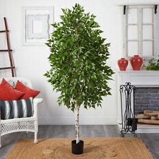 6  Birch Artificial Tree with Natural White T...